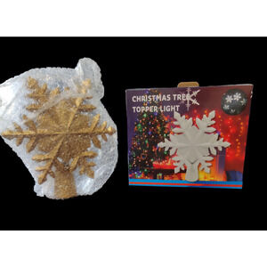 Gold Color Lighted Christmas Tree Topper New in Box